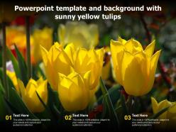 Powerpoint template and background with sunny yellow tulips