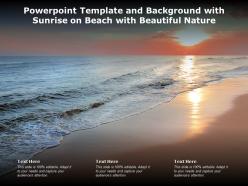 Powerpoint template and background with sunrise on beach with beautiful nature
