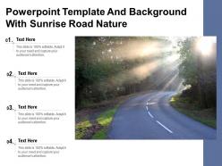 Powerpoint template and background with sunrise road nature