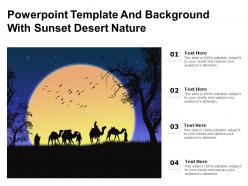 Powerpoint template and background with sunset desert nature