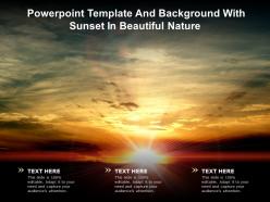 Powerpoint template and background with sunset in beautiful nature