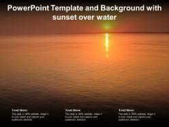 Powerpoint template and background with sunset over water