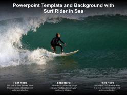 Powerpoint template and background with surf rider in sea