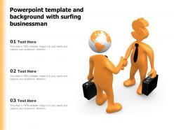 Powerpoint template and background with surfing businessman