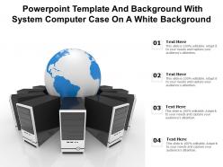 Powerpoint template and background with system computer case on a white background