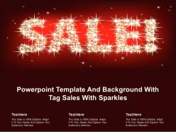 Powerpoint template and background with tag sales with sparkles