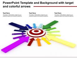 Powerpoint template and background with target and colorful arrows