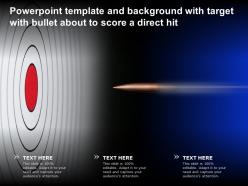 Powerpoint template and background with target with bullet about to score a direct hit