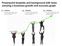 Powerpoint template and background with team carrying a business growth and success graph