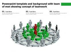 Powerpoint template and background with team of men showing concept of teamwork