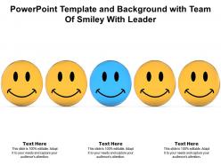 Powerpoint template and background with team of smiley with leader