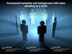 Powerpoint template and background with team standing in a circle