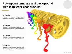 Powerpoint template and background with teamwork gear pushers