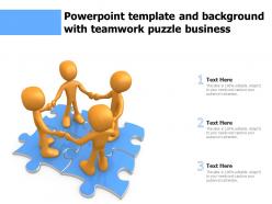 Powerpoint template and background with teamwork puzzle business