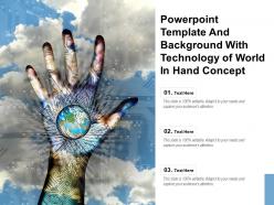 Powerpoint Template And Background With Technology Of World In Hand Concept