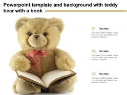 Powerpoint template and background with teddy bear with a book