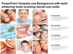 Powerpoint Template And Background With Teeth Whitening Tooth Brushing Dental Care Smile