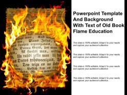 Powerpoint Template And Background With Text Of Old Book Flame Education