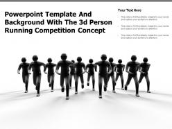 Powerpoint template and background with the 3d person running competition concept