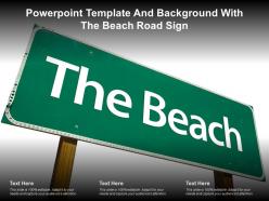 Powerpoint template and background with the beach road sign