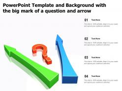 Powerpoint template and background with the big mark of a question and arrow