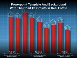 Powerpoint template and background with the chart of growth in real estate