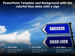 Powerpoint template and background with the colorful blue skies with a sign