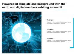 Powerpoint template and background with the earth and digital numbers orbiting around it