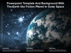 Powerpoint template and background with the earth like fiction planet in outer space