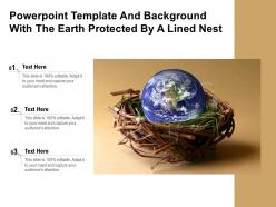 Powerpoint template and background with the earth protected by a lined nest