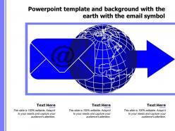 Powerpoint template and background with the earth with the email symbol