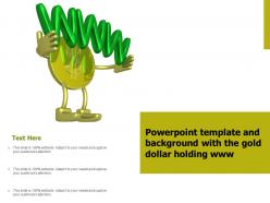 Powerpoint template and background with the gold dollar holding www
