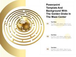 Powerpoint template and background with the golden globe in the maze center