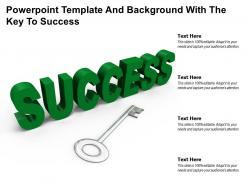 Powerpoint template and background with the key to success