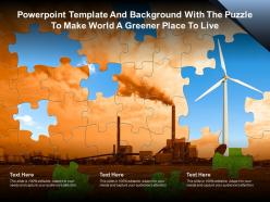 Powerpoint template and background with the puzzle to make world a greener place to live