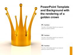 Powerpoint template and background with the rendering of a golden crown