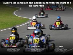 Powerpoint template and background with the start of a go kart race