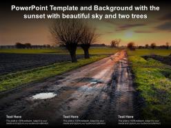 Powerpoint template and background with the sunset with beautiful sky and two trees