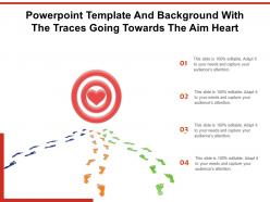 Powerpoint template and background with the traces going towards the aim heart