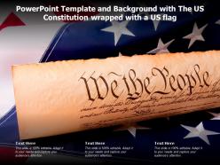 Powerpoint Template And Background With The Us Constitution Wrapped With A US Flag