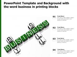 Powerpoint template and background with the word business in printing blocks