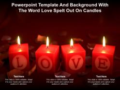 Powerpoint template and background with the word love spelt out on candles
