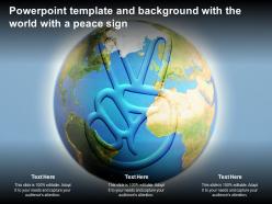 Powerpoint template and background with the world with a peace sign