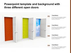 Powerpoint template and background with three different open doors