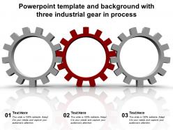 Powerpoint template and background with three industrial gear in process