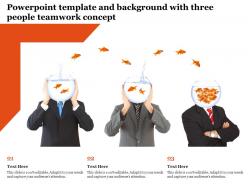 Powerpoint template and background with three people teamwork concept