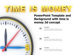 Powerpoint template and background with time is money 3d concept