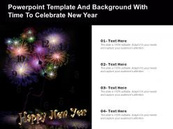 Powerpoint template and background with time to celebrate new year