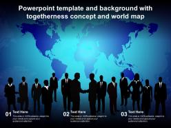 Powerpoint template and background with togetherness concept and world map