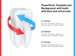 Powerpoint template and background with tooth with blue and red arrows